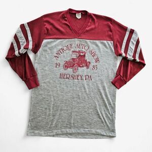 Vintage 1985 Hershey Antique Auto Car Show Jersey Style Long Sleeve Tee Shirt XL